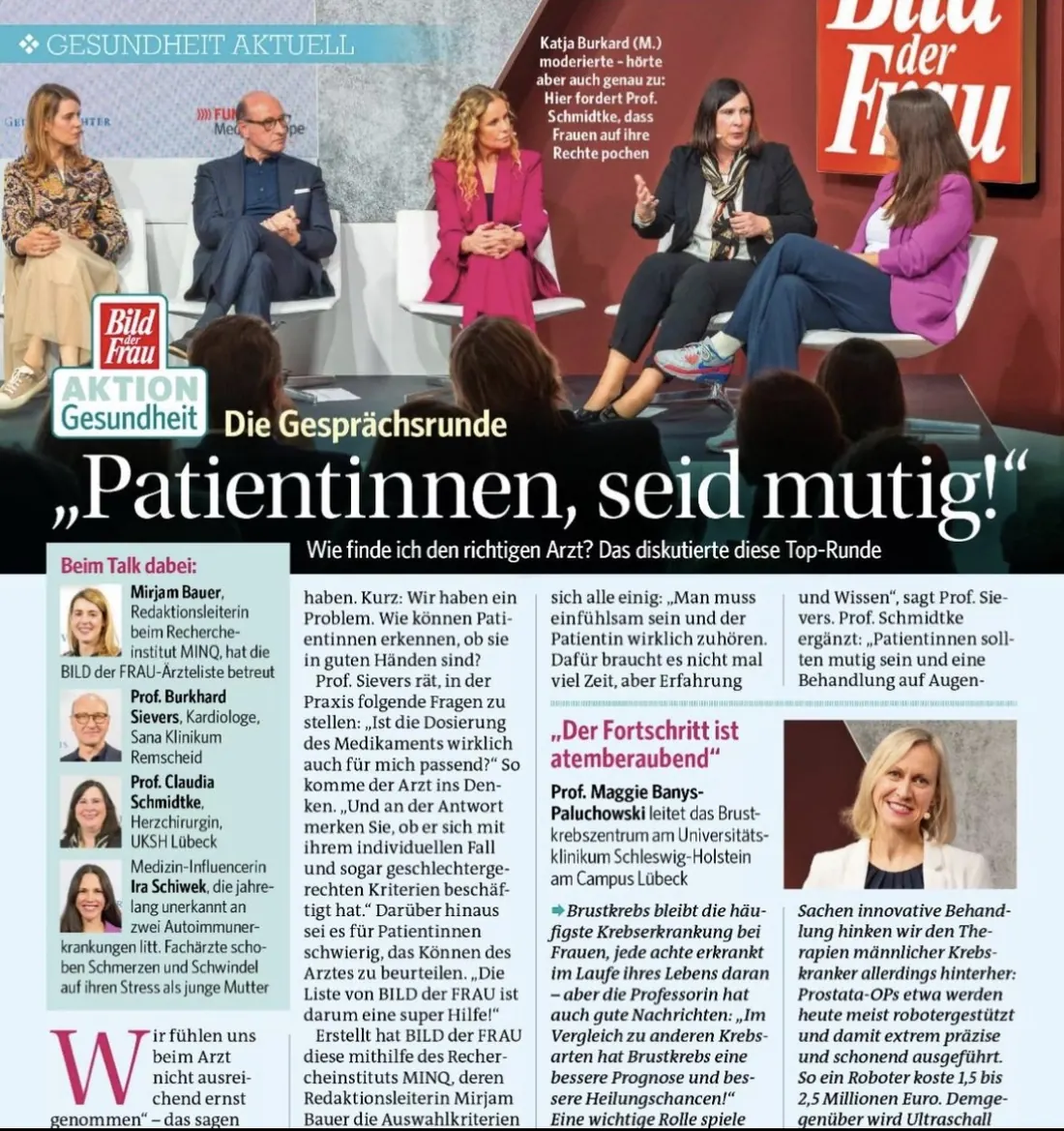 Artikel „Patientinnen, seid mutig!“ in BILD der FRAU
